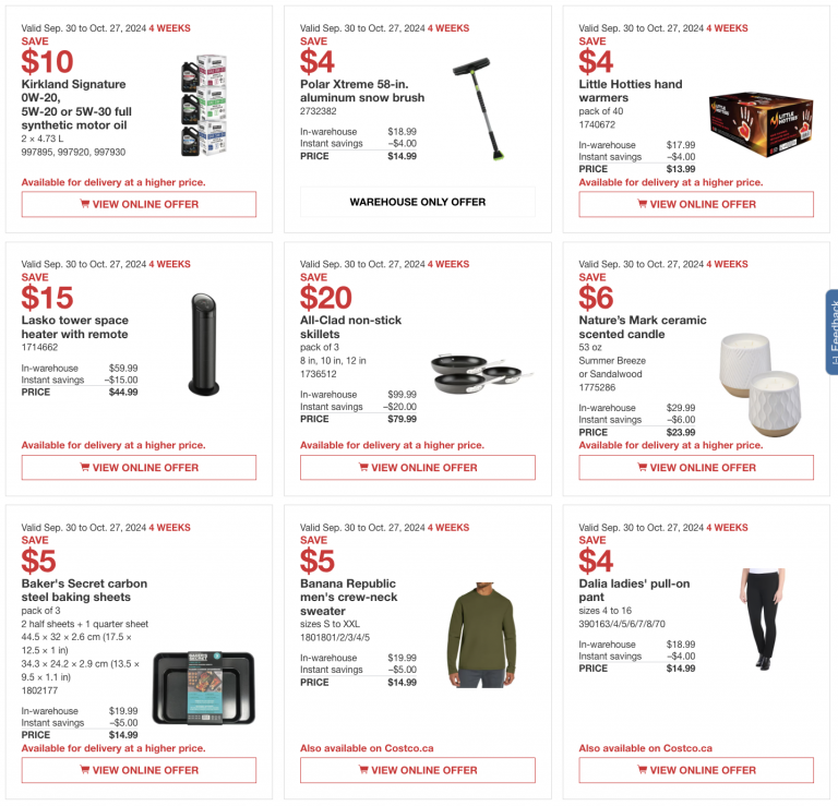 Costco Canada Coupons/Flyers Deals at All Costco Wholesale Warehouses